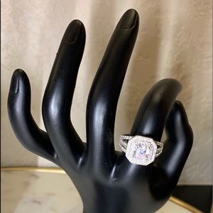 Sterling Silver CZ Art Deco Ring